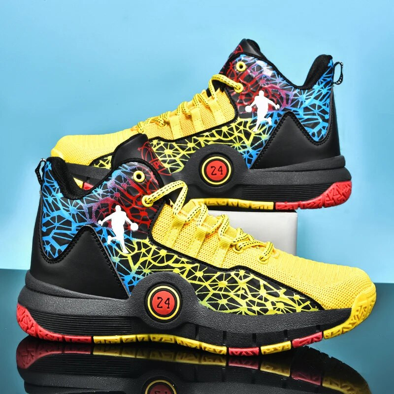 Vaikiški krepšinio batai Madingi berniukai Vyriški krepšinio batai Aukšti krepšinio sportbačiai berniukams Lengvi sportiniai batai vaikiški treniruočių batai