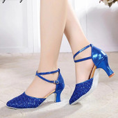 pantofi de dans salsa sclipici femei pantofi de dans latino femei salsa pantofi de bal albastru argintiu zapatos baile latino mujer