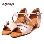 Dievčenské latinskoamerické tanečné topánky Detské spoločenské tanečné topánky Cha-cha Tango s nízkym podpätkom a mäkkou podrážkou Veľkoobchodná predajňa