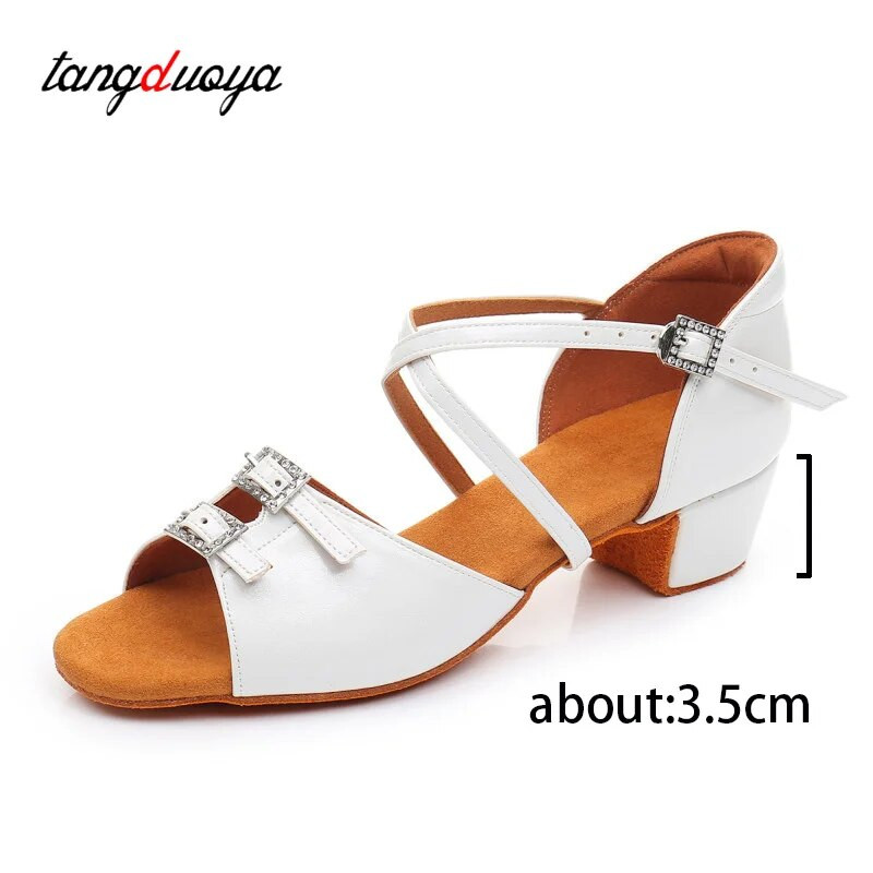 Dievčenské latinskoamerické tanečné topánky Detské spoločenské tanečné topánky Cha-cha Tango s nízkym podpätkom a mäkkou podrážkou Veľkoobchodná predajňa