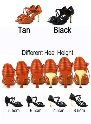 Дамски професионални латино салса танцови обувки Tango Ballroom Samba танцови обувки Дамски високи токчета Меки танцови обувки 5cm/6cm/7cm/8cm