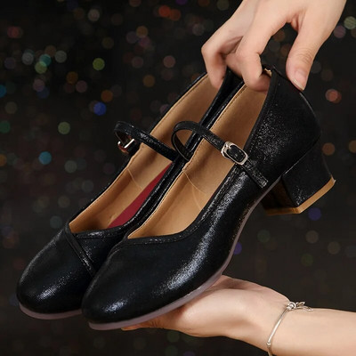 Dámske tanečné topánky na salsu a tango, spoločenské topánky na latinskoamerické tance, dievčenské letné topánky, dámske topánky na vysokom podpätku, štvorcové, veľkosť 34-41