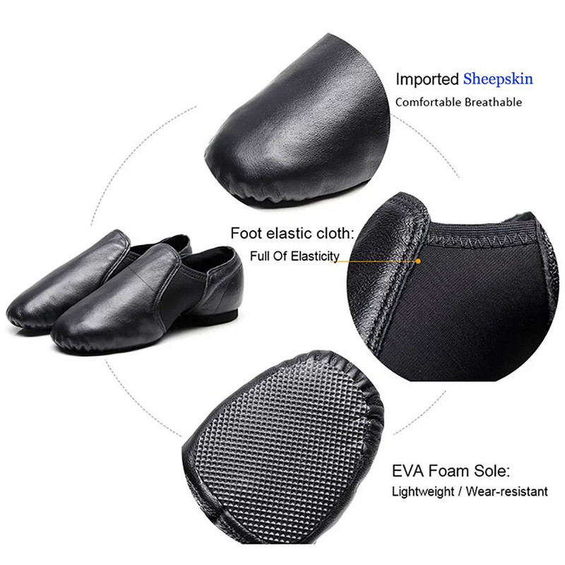 USHINE 24-44 báránybőr bőr jazz tánccipő barna fekete csúszásmentes talp Jazz cipő felnőtt tánccipő gyerekeknek lányoknak női
