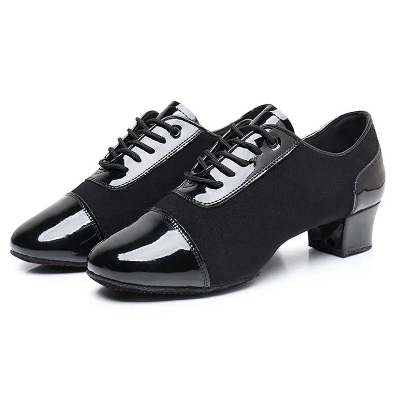 Meeste laste ladina-salsa tantsujalatsid Täiskasvanute laste jazz-tango-tantsukingad Mustad Spliced poiste peotantsujalatsid Suurus 26-45