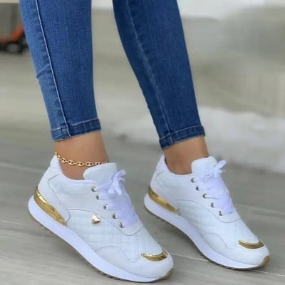 Pantofi pentru femei Pantofi cu șireturi pentru femei, pantofi pentru alergare în aer liber, pantofi de mers, confortabili, respirabili, încălțăminte pentru femei de mărime mare, zapatos mujer