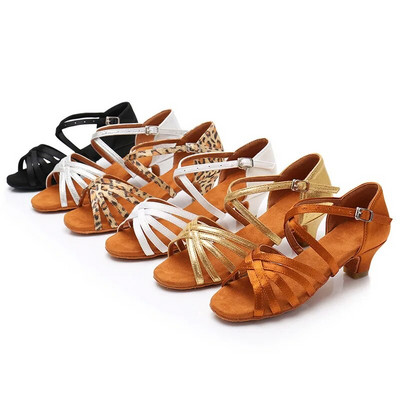 Pantofi de dans latino pentru fete de calitate USHINE, sandale de dans salsa cu toc mic pentru femei