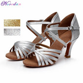 Pantofi de dans salsa profesioniști, argintii, aurii, pentru femei, pantofi de dans latino latino, pantofi populari de salsa sexy, toc 5cm/7cm