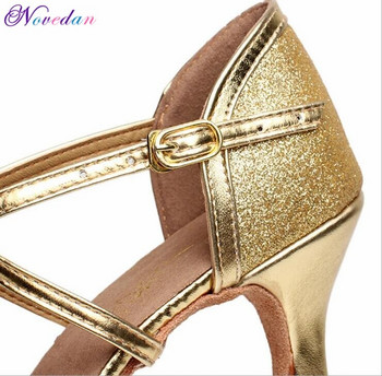 Επαγγελματικά Ασημένια Χρυσά Παπούτσια χορού Salsa Γυναικεία Εκπτωτικά παπούτσια Latin Dance Δημοφιλή σέξι γυναικεία παπούτσια Salsa 5cm/7cm τακούνι