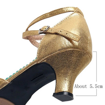 Дамски стандартни обувки за танци с висок ток Дамски обувки за бални танци Мека външна подметка Танго Обувки за модерни танци Дамски