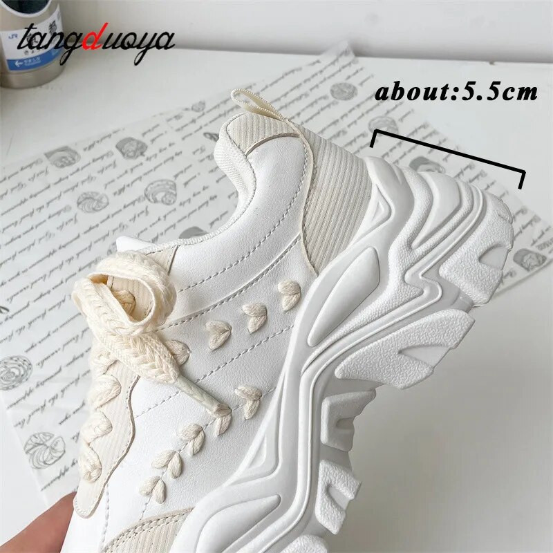 Χοντρό πάτο που αυξάνει το ύψος παπούτσια γυναικεία αθλητικά παπούτσια γυναικεία παχιά παπούτσια με πλατφόρμα γυναικεία πάνινα παπούτσια harajuku lolita running sho