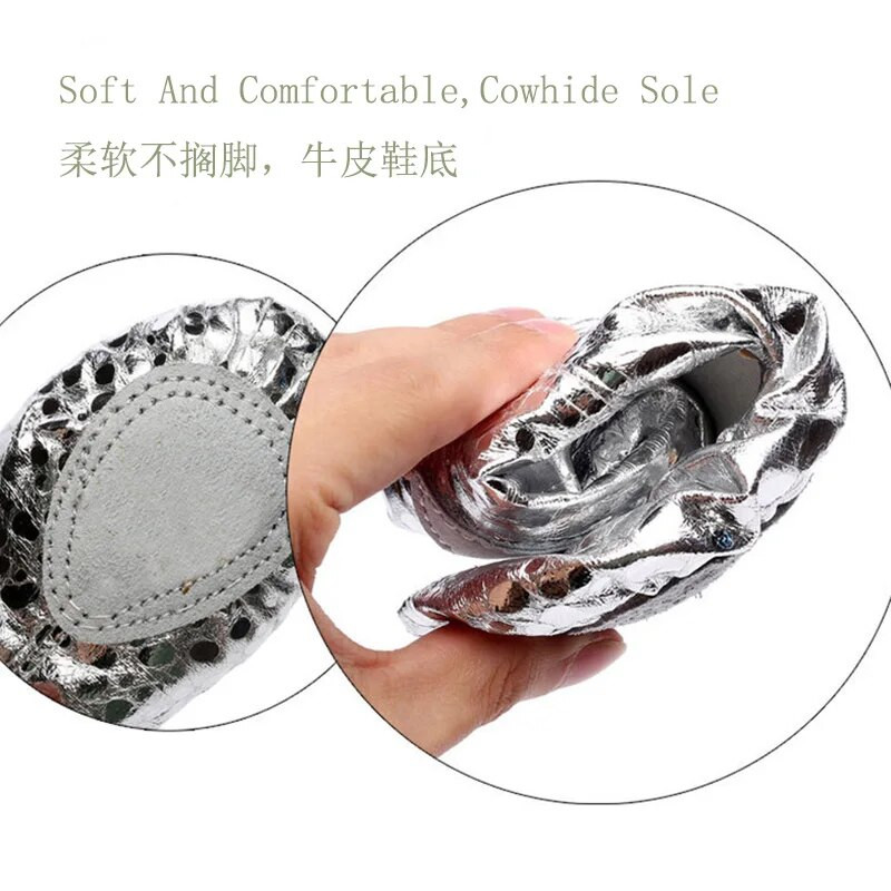 USHINE kvaliteetne hõbedane kehavormimistreening plätud Jooga jõusaal Kõhuballetitantsukingad Lapsed Tüdrukud Naine