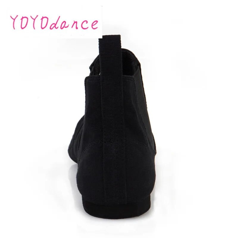 Uued mustad kõrge ülaosaga džässitantsukingad täiskasvanutele Sobivad elastsed tantsivad naiste kingad seemisnahast lamedad kingad Naiste lõuendist naiste tossud