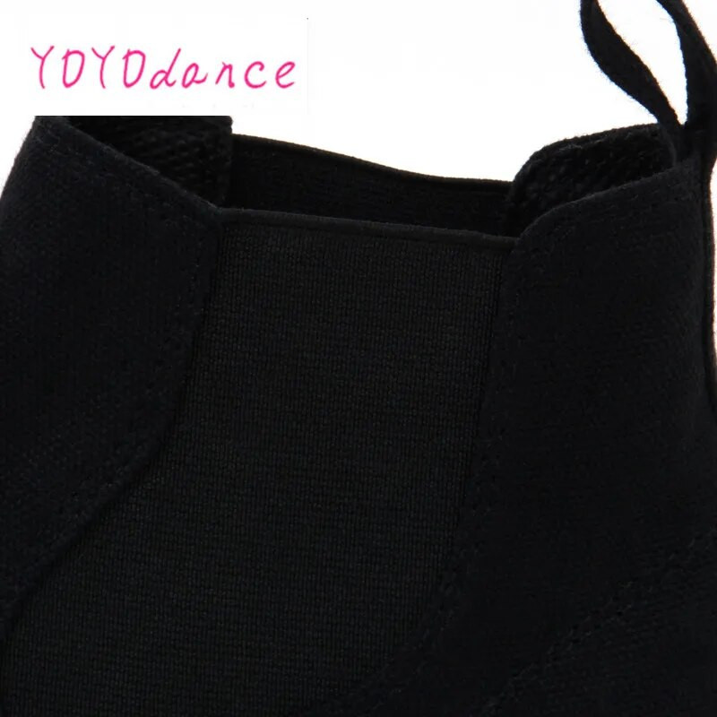 Uued mustad kõrge ülaosaga džässitantsukingad täiskasvanutele Sobivad elastsed tantsivad naiste kingad seemisnahast lamedad kingad Naiste lõuendist naiste tossud