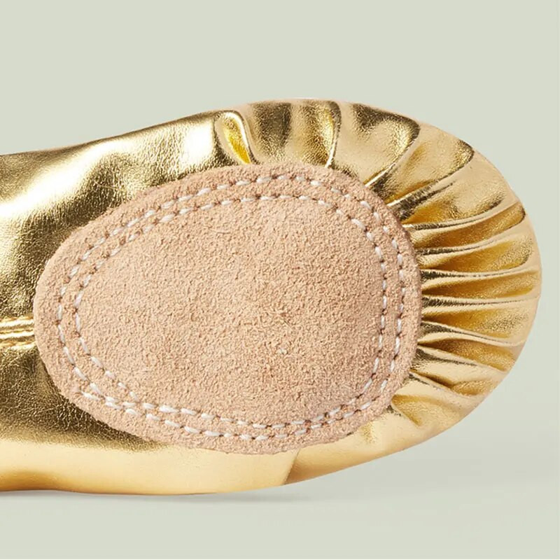 Glod Silvery PU plokščias jogos mokytojas gimnastikos baleto šokių batai vaikams baletas mergaitėms moterims