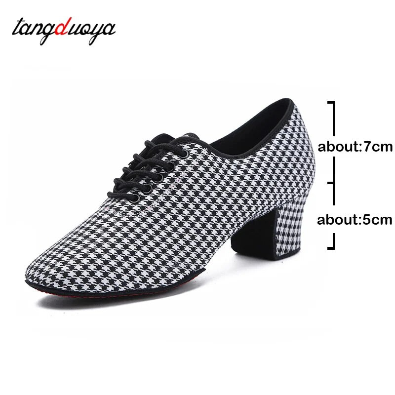 Dámske latinskoamerické tanečné topánky, jazzové tanečné topánky na salsu, dámske vysoké podpätky 5 cm, tréningové moderné tango tanečné tenisky