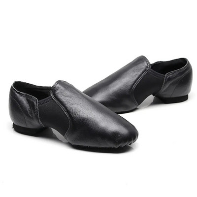 Δερμάτινα Παπούτσια Jazz Slip-on Splied Elastic Soles Παπούτσια χορού Γυναικεία Four Seasons Καφέ Μαύρα Μπαλέτα Μοντέρνα παπούτσια για χορό