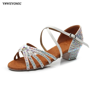 Tüdrukute Latin Salsa tantsujalatsid Laste tantsujalatsid Ballroom Tango Madalad kontsad 3,5 cm Dance Sport Seemisnahast sisetald Ladina tantsujalatsid lastele