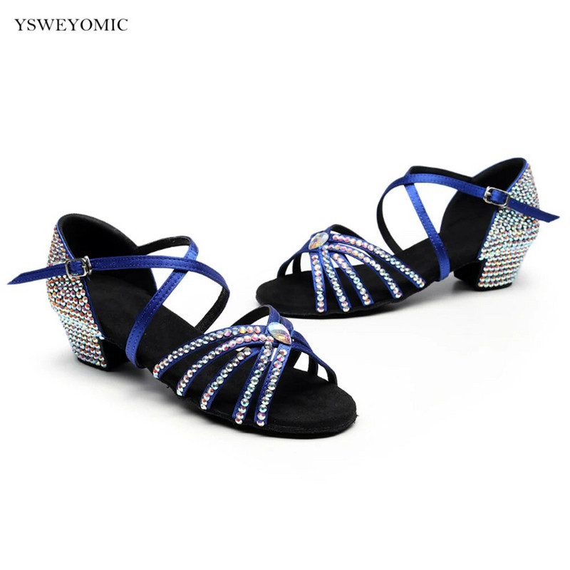 Tüdrukute Latin Salsa tantsujalatsid Laste tantsujalatsid Ballroom Tango Madalad kontsad 3,5 cm Dance Sport Seemisnahast sisetald Ladina tantsujalatsid lastele