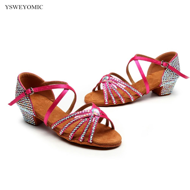 Tüdrukute Latin Salsa tantsujalatsid Laste tantsujalatsid Ballroom Tango Madalad kontsad 3,5 cm Dance Sport Seemisnahast sisetald Ladina tantsujalatsid lastele