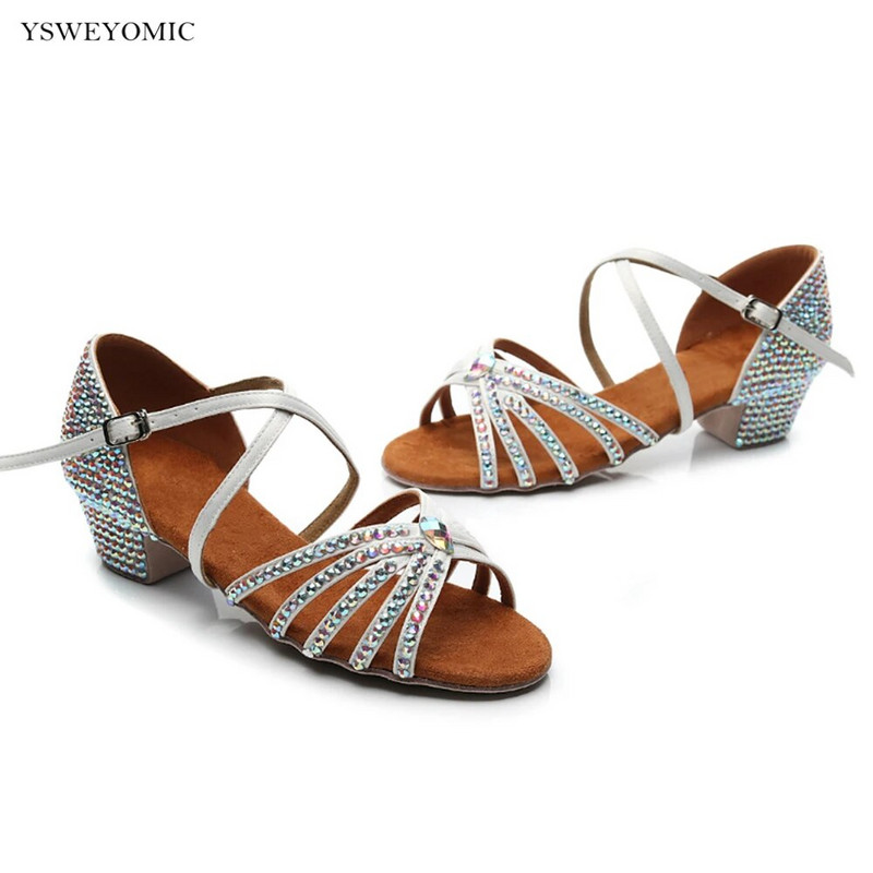 Tüdrukute Latin Salsa tantsujalatsid Laste tantsujalatsid Ballroom Tango Madalad kontsad 3,5 cm Dance Sport Seemisnahast sisetald Ladina tantsujalatsid lastele