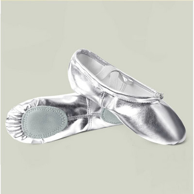 Професионално качество PU Златни Сребърни тренировъчни оформящи тялото йога чехли Обувки Коремни балетни танцови обувки Деца Момичета Жена