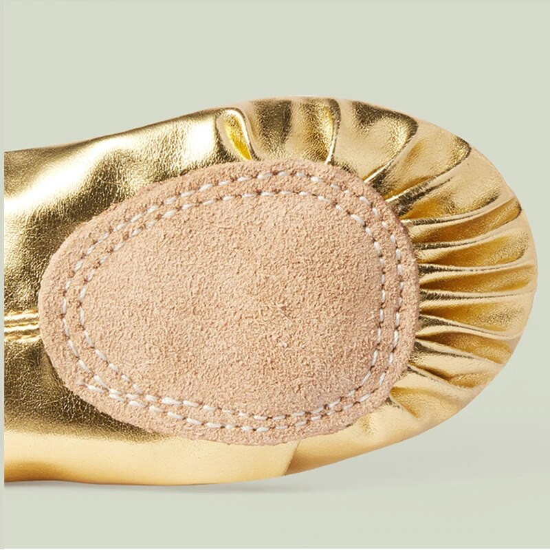 Profesionalios kokybės PU aukso sidabro treniruotės Kūno formavimo joga šlepetės Batai Pilvo baleto šokių batai Vaikai Merginos Moteris