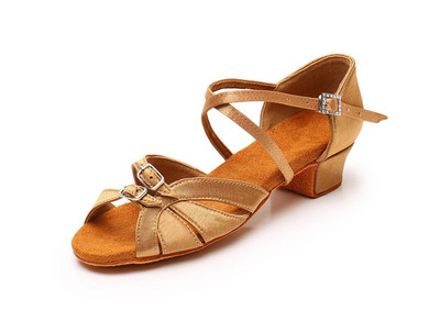 Bērnu deju apavi Tango Moderni deju priekšnesumu apavi meitenēm Sieviešu balles tango Džeza sandales zempapēžu kurpes Factory Direct C323