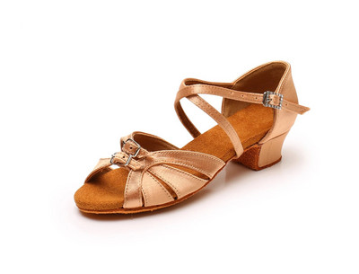 Bērnu deju apavi Tango Moderni deju priekšnesumu apavi meitenēm Sieviešu balles tango Džeza sandales zempapēžu kurpes Factory Direct C323