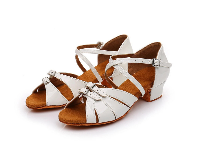 Bērnu deju apavi Tango Moderni deju priekšnesumu apavi meitenēm Sieviešu balles tango Džeza sandales zempapēžu kurpes Factory Direct C323