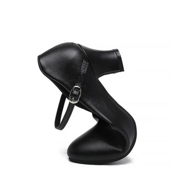 Обувки за танци Дамски латино обувки за дами Дамски обувки за модерни танци Черни ПУ Бални обувки за танго със затворени пръсти