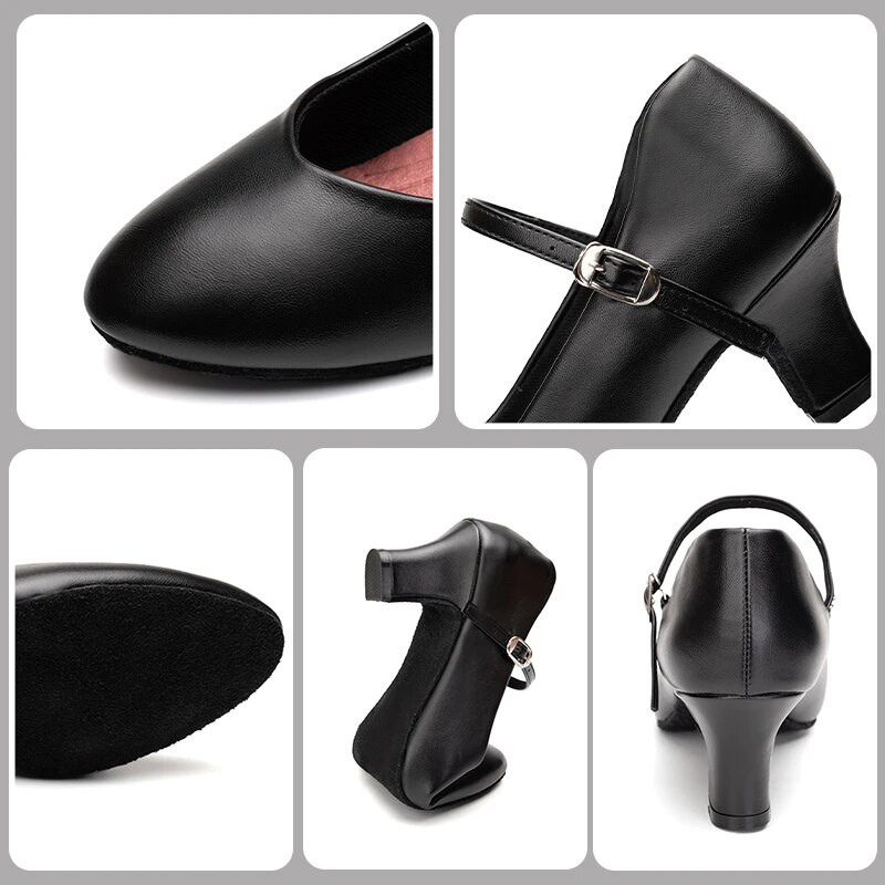 Tantsukingad Naiste ladina kingad naistele, naistele, moodsad tantsukingad, mustad PU suletud varbaga tantsusaali tango kingad