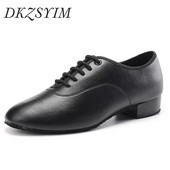 DKZSYIM New Arrival Ballroom MEESTE tantsukingad 2cm madala kontsaga poissmeeste ladina tango tantsukingad Meeste mustad ja valged tantsukingad