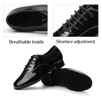 DKZSYIM Ново пристигане Бални МЪЖКИ танцови обувки 2CM нисък ток момче Мъжки латино танго танцови обувки Мъжки черни и бели танцови обувки