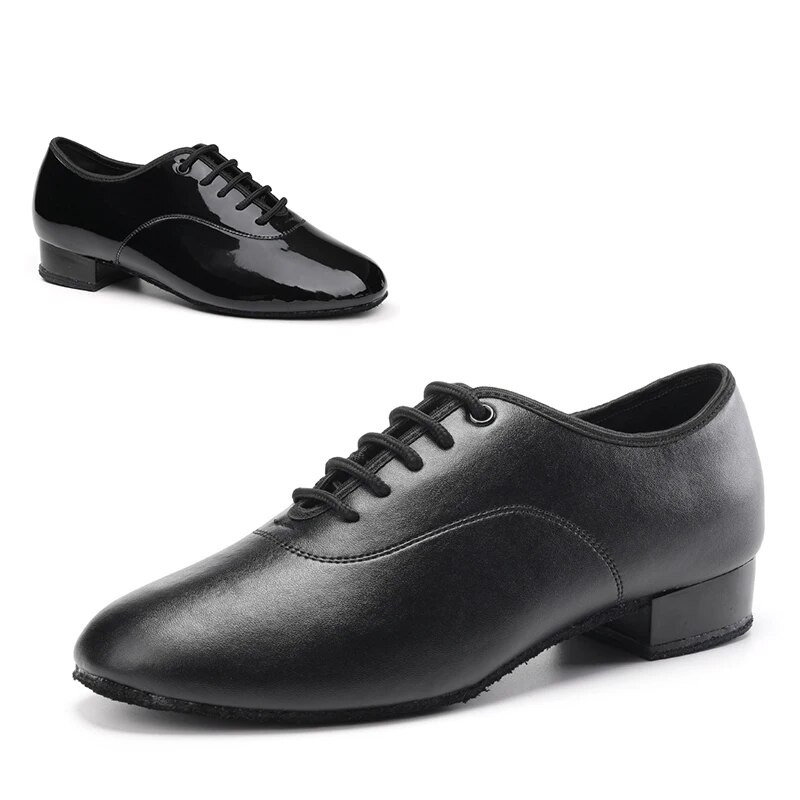 DKZSYIM New Arrival Ballroom Ανδρικά παπούτσια χορού 2 εκατοστών χαμηλού τακουνιού για αγόρι ανδρικά Latin tango παπούτσια χορού Ανδρικά ασπρόμαυρα παπούτσια χορού