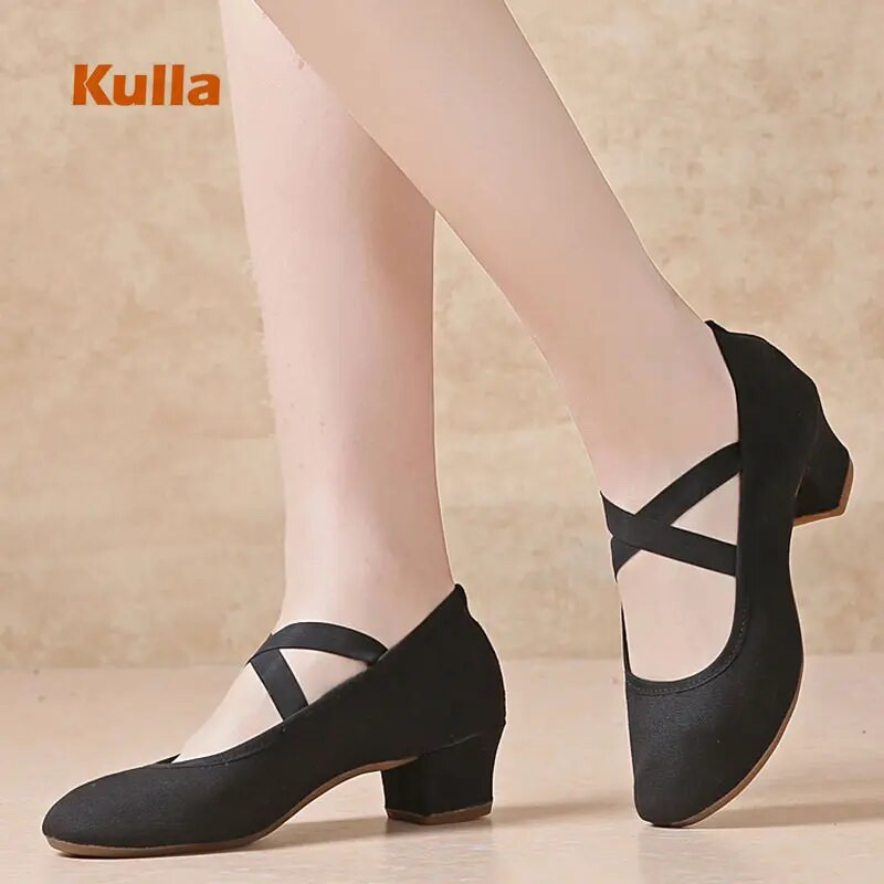 Naiste salsa tantsukingad Naiste ladina džässi tantsukingad Lõuend Pehme tallaga kontsad täiskasvanutele mõeldud tantsusaali tango vabaajajalatsid Naiste tossud