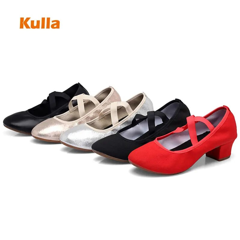 Naiste salsa tantsukingad Naiste ladina džässi tantsukingad Lõuend Pehme tallaga kontsad täiskasvanutele mõeldud tantsusaali tango vabaajajalatsid Naiste tossud