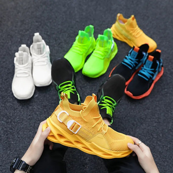 Евтини зелени мрежести маратонки Мъжки дишащи спортни обувки за бягане Леки меки атлетични мъжки маратонки Унисекс мъжки обувки за фитнес, размер 46
