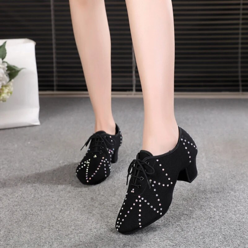 HROYL Ladina tantsujalatsid Unisex meestele, naistele, tüdrukutele, tantsusaalile, moodsa tango jazzi harjutuste jalatsid kivikiviga