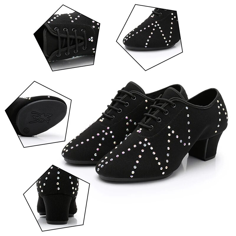 HROYL Ladina tantsujalatsid Unisex meestele, naistele, tüdrukutele, tantsusaalile, moodsa tango jazzi harjutuste jalatsid kivikiviga