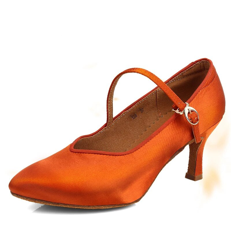 HROYL μοντέρνα λάτιν παπούτσια χορού για κορίτσια Γυναικεία γυναικεία παπούτσια χορού τανγκό χορού με κλειστή μαλακή σόλα σουέτ, μεταξωτό σατέν