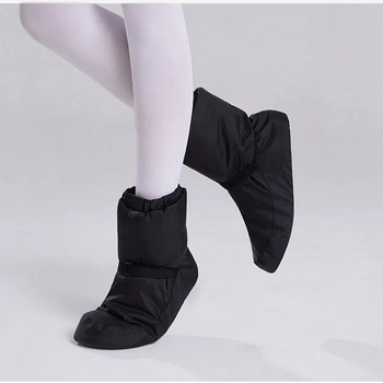 USHINE Зимни балетни обувки за национални танци Възрастни Ботуши за модерни танци Памучни загряващи упражнения Топли обувки за балерина