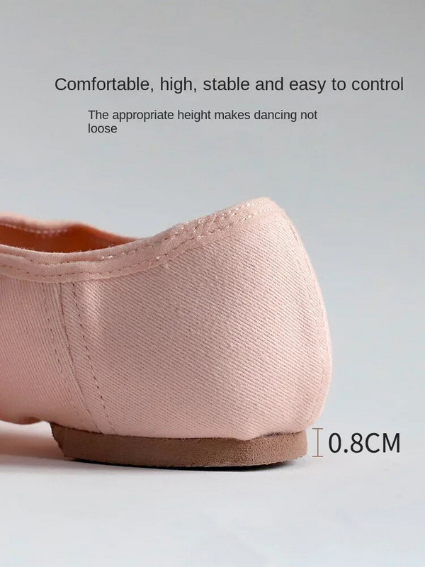 Stretch Canvas Slip On Jazz Balleti tantsukingad naistele Meeste Treeningjalatsid Pehmed Jooga Treeningjalatsid Sporditossud Roosa 44