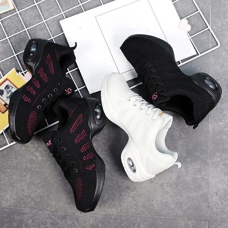 Šokių Batai Moteriški Moteriški Šiuolaikiniai Minkšti Padas Jazz Sportiniai Sportiniai Batai Kvėpuojantys Tinkliniai Lengvi Moteriški Šokių Sporto Batai