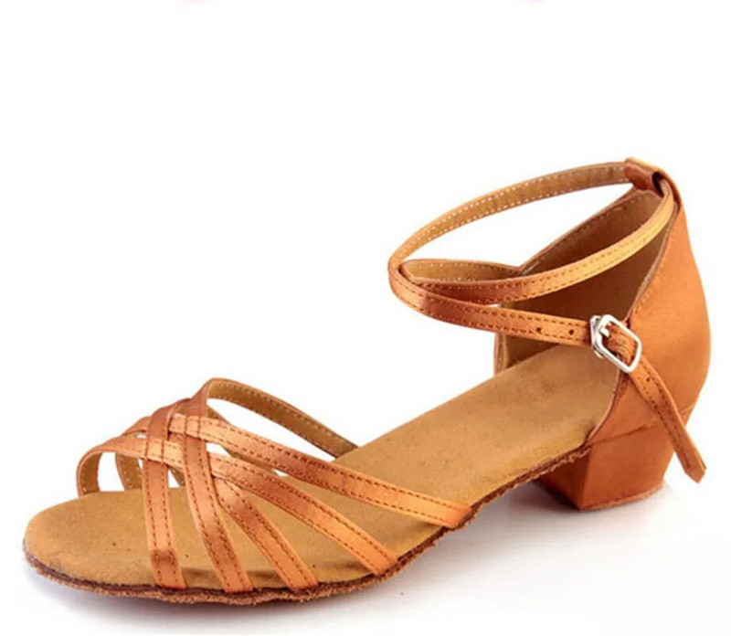 Nové dievčenské detské/detské tanečné topánky na spoločenské tango, salsu, latino tance, dámske zlato-strieborné, čierne, leopardie, nízky podpätok 3,5 cm