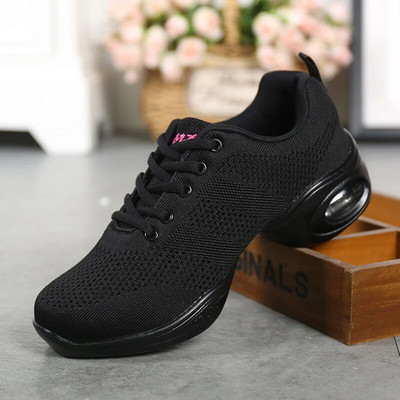 Sporta līdzeklis Mīksta ārējā zole Breath deju kurpes Sieviešu sporta apavi Mūsdienu deju džeza apavi Feminino Zapatos