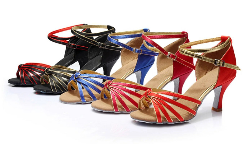 Sieviešu deju apavi Sieviešu meiteņu deju apavi ar mīkstu apakšu balles salsas tango deju apavi iekštelpām vasaras deju sandales ar papēžu 5 cm/7 cm