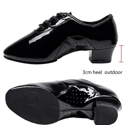Ανδρικά μαλακά λάτιν παπούτσια χορού Modern Dance τακούνι 2,5 εκ. Για Αίθουσα χορού αγοριών Tango Παιδικά Ανδρικά Μαύρα παπούτσια χορού Μαλακή σόλα