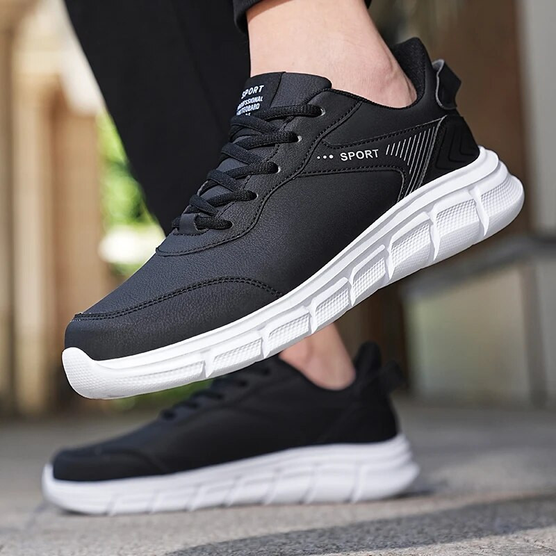 Atsparūs vandeniui vyriški bėgimo sportbačiai Atsparūs dėvėjimuisi tenisiniai sportiniai batai odiniai vyriški laisvalaikio batai Chaussure Homme plius 48 dydis