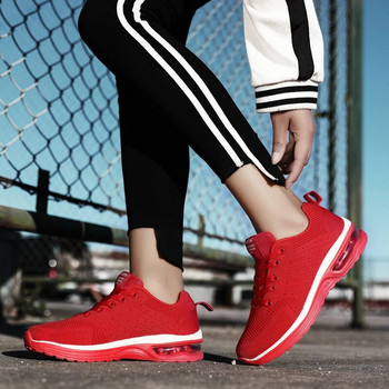 Гореща разпродажба червени въздушни маратонки за мъже, жени с дишаща възглавница, спортни обувки за ходене, мъже, двойки, спортни обувки за бягане по пътека