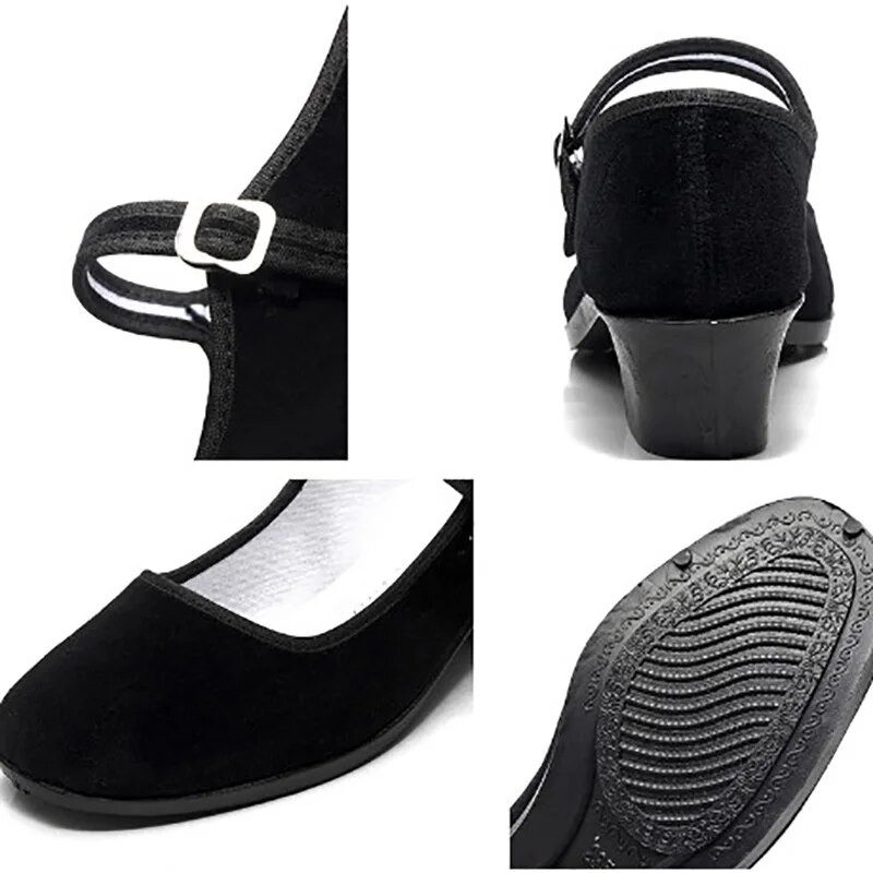 EU34-41 flanel negru rezistent la exterior Folk Fitness profesor yoga Latin Ballroom balet dans adidași pantofi femei fete